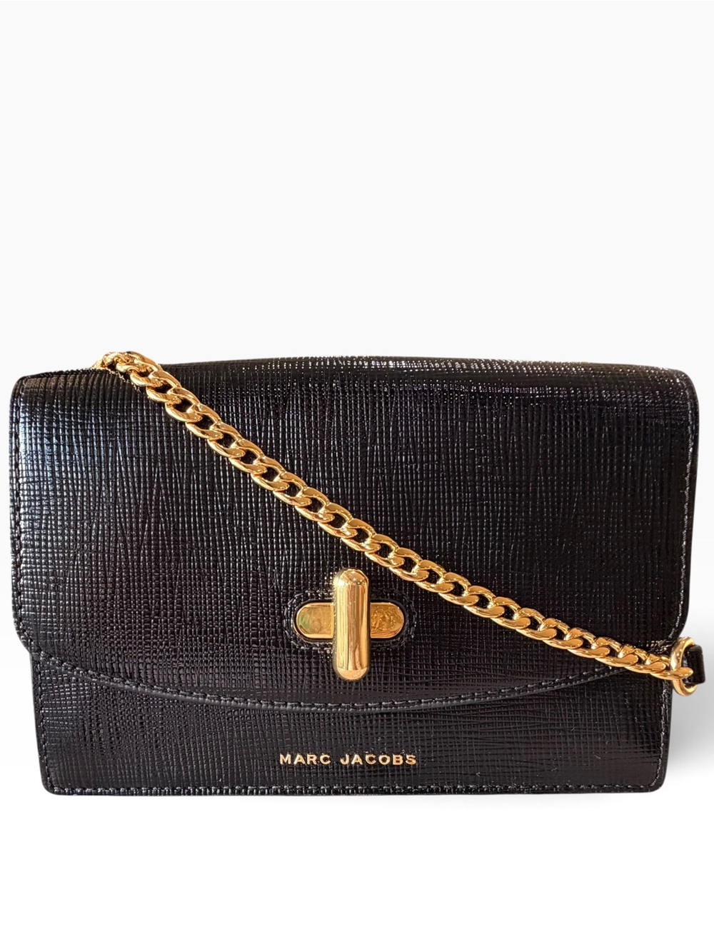 LIKE NEW Marc Jacobs The Turnlock Leather Crossbody Bag - Black
